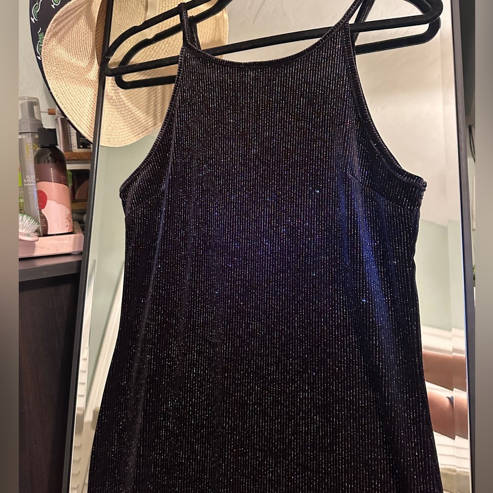 Wild Fable Black Rainbow Sparkle Sleeveless Ribbed Mini Dress - Picture 2 of 12